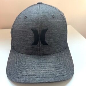 Hurley Baseball Cap Mens S-M Grey Nike Dri-FIT Flexfit Hat Sporty Surfer Skater